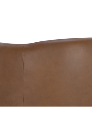 Brown Leather Curved Lounge Chair | Splendido Trine