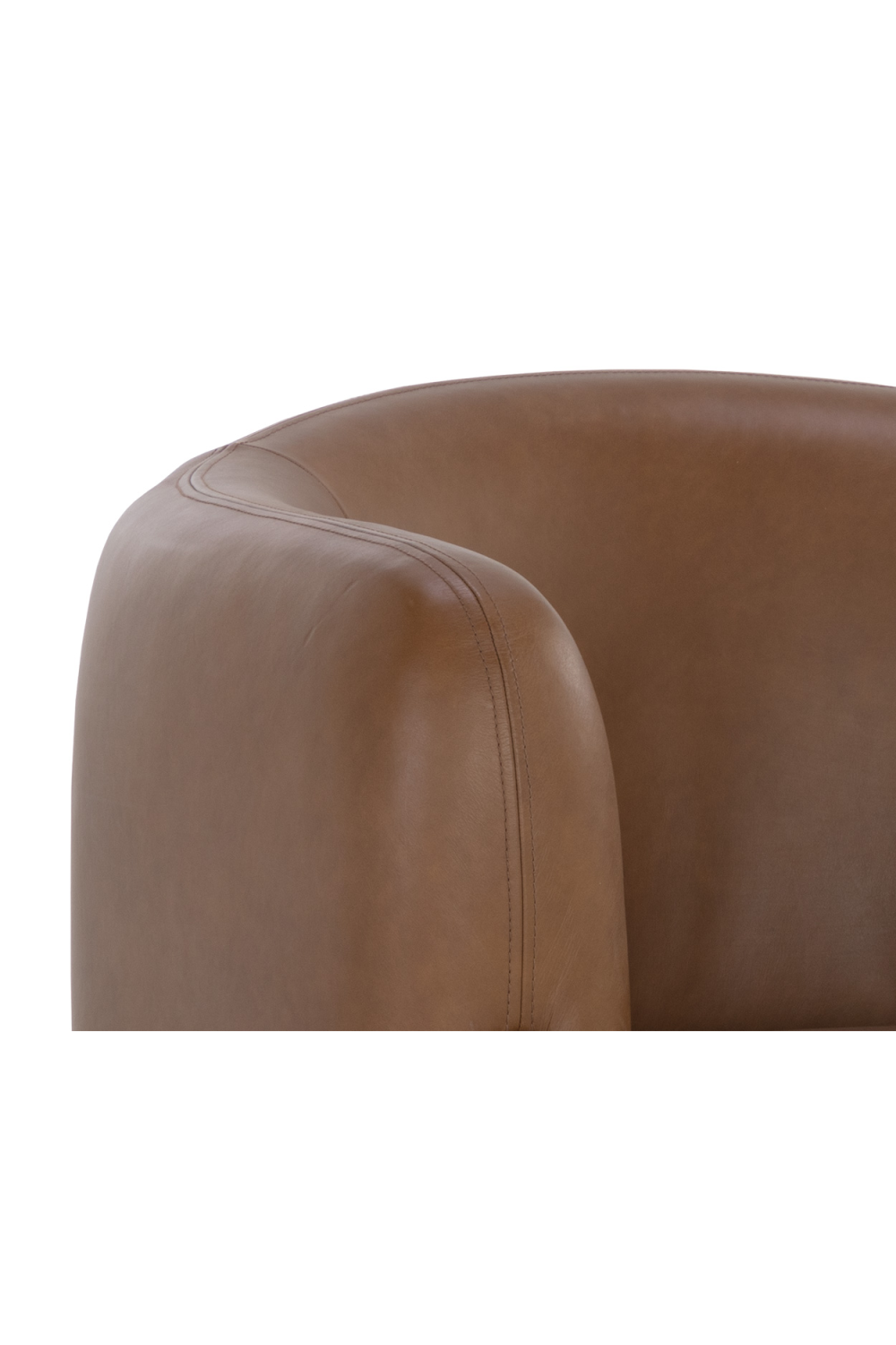 Brown Leather Curved Lounge Chair | Splendido Trine
