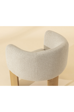 Cream Fabric Curved Lounge Chair | Splendido Trine