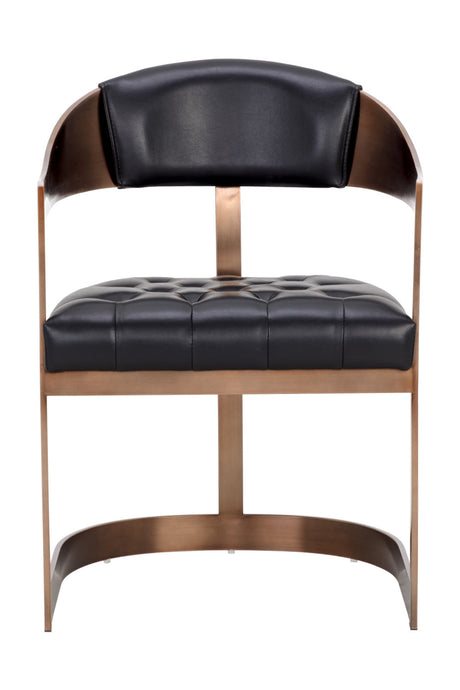 Modern European furniture - Antique Brass Framed Dining Chair - www.oroa.com