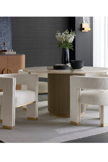 Modern European furniture - Taupe Leather Look Dining Table  - www.oroa.com