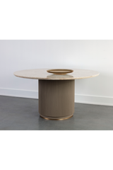 Modern European furniture - Taupe Leather Look Dining Table  - www.oroa.com
