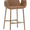 Modern European furniture - Leather-Look Channeled Arm Bar Stool - www.oroa.com