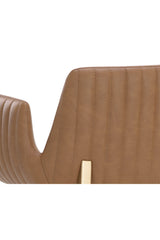 Modern European furniture - Leather-Look Channeled Arm Bar Stool - www.oroa.com