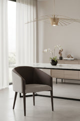 Modern European furniture - Gray Barrel-Back Dining Chair - www.oroa.com