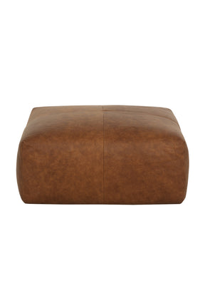 Brown Leather Square Ottoman by Splendido Elio