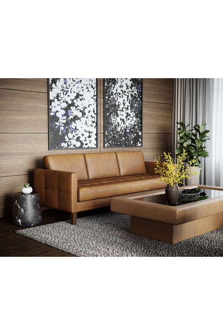 Brown Italian Leather Sofa | Splendido Karmelo