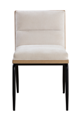 Modern European furniture - Channeled White Muslin Dining Chairs (2) - www.oroa.com