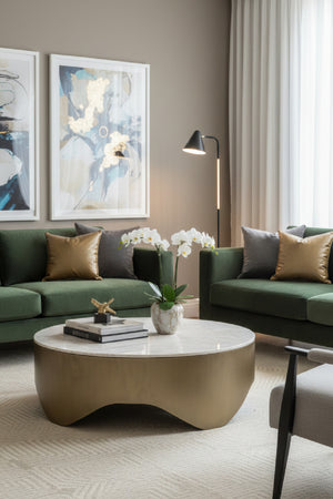 Wavy Antique Brass Coffee Table | Splendido Guinevere | Oroa.com