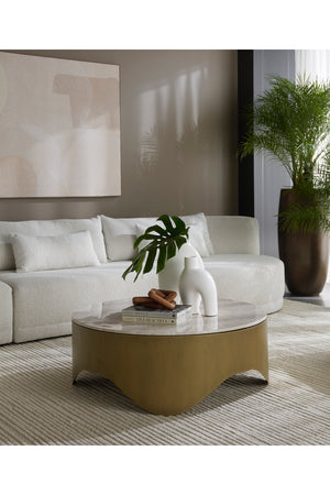Wavy Antique Brass Coffee Table | Splendido Guinevere | Oroa.com