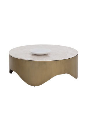 Wavy Antique Brass Coffee Table | Splendido Guinevere | Oroa.com