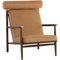Modern European furniture - Oak Framed Leather Lounge Chair - www.oroa.com