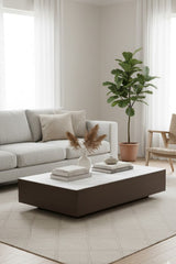 Modern European furniture - Bronze Framed Ceramic Coffee Table - www.oroa.com