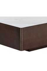 Modern European furniture - Bronze Framed Ceramic Coffee Table - www.oroa.com