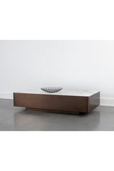 Modern European furniture - Bronze Framed Ceramic Coffee Table - www.oroa.com
