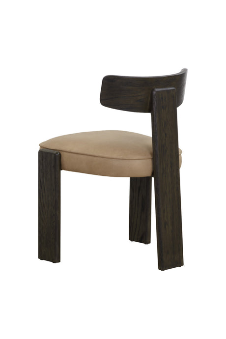 Modern European furniture - Oak Leather Dining Chairs (2) - www.oroa.com