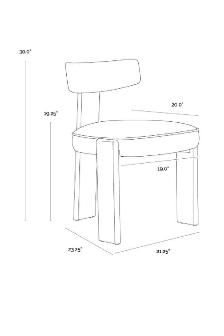Modern European furniture - Oak Framed 3-Legged Dining Chairs (2) - www.oroa.com

