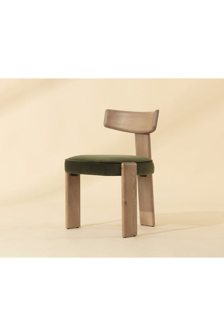 Modern European furniture - Oak Framed 3-Legged Dining Chairs (2) - www.oroa.com
