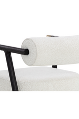 Modern European furniture - White Boucle Dining Armchair - www.oroa.com