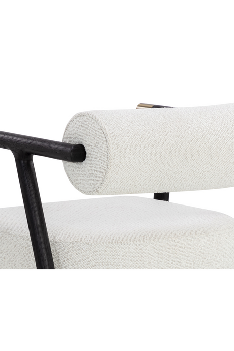 Modern European furniture - White Boucle Dining Armchair - www.oroa.com