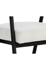 Modern European furniture - White Boucle Dining Armchair - www.oroa.com