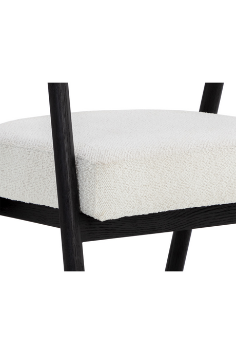 Modern European furniture - White Boucle Dining Armchair - www.oroa.com