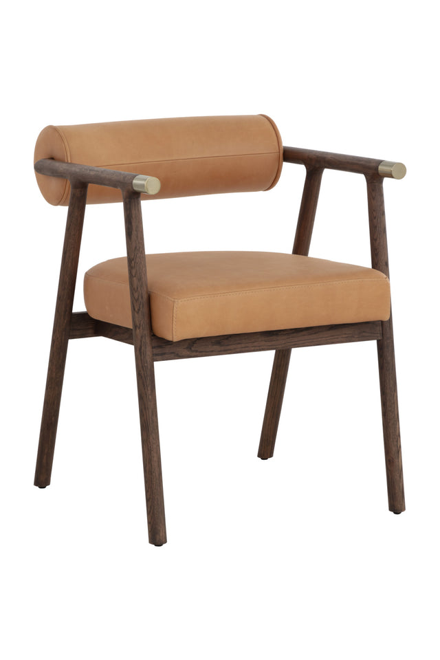 Modern European furniture - Brown Leather Dining Armchair - www.oroa.com