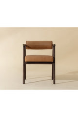 Modern European furniture - Brown Leather Dining Armchair - www.oroa.com
