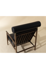 Modern European furniture - Oak Framed Leather Lounge Chair - www.oroa.com