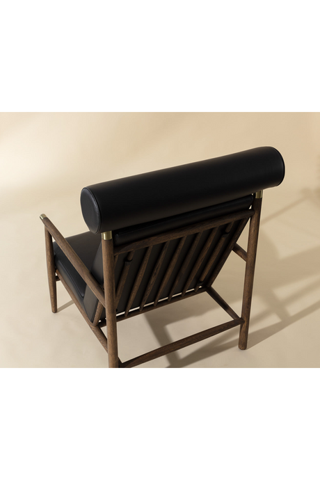 Modern European furniture - Oak Framed Leather Lounge Chair - www.oroa.com