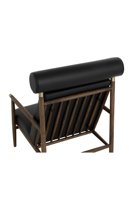 Modern European furniture - Oak Framed Leather Lounge Chair - www.oroa.com