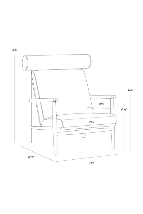 Modern European furniture - Oak Framed Leather Lounge Chair - www.oroa.com