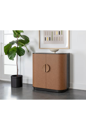 Modern European furniture - Smoked Acacia 2-Door Bar Cabinet - www.oroa.com