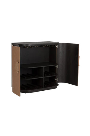 Modern European furniture - Smoked Acacia 2-Door Bar Cabinet - www.oroa.com