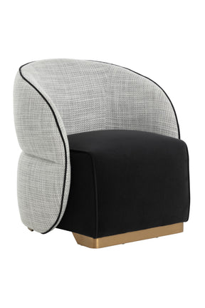 White Back Curved Lounge Chair by Splendido Fatina Accent Chair