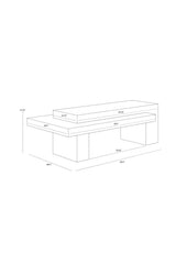 Modern European furniture - Rectangular Timber-Effect Indoor/Outdoor Coffee Table - www.oroa.com