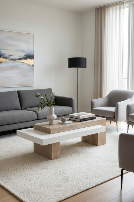 Rectangular Timber-Effect Indoor/Outdoor Coffee Table | Splendido Herriot | Oroa.com