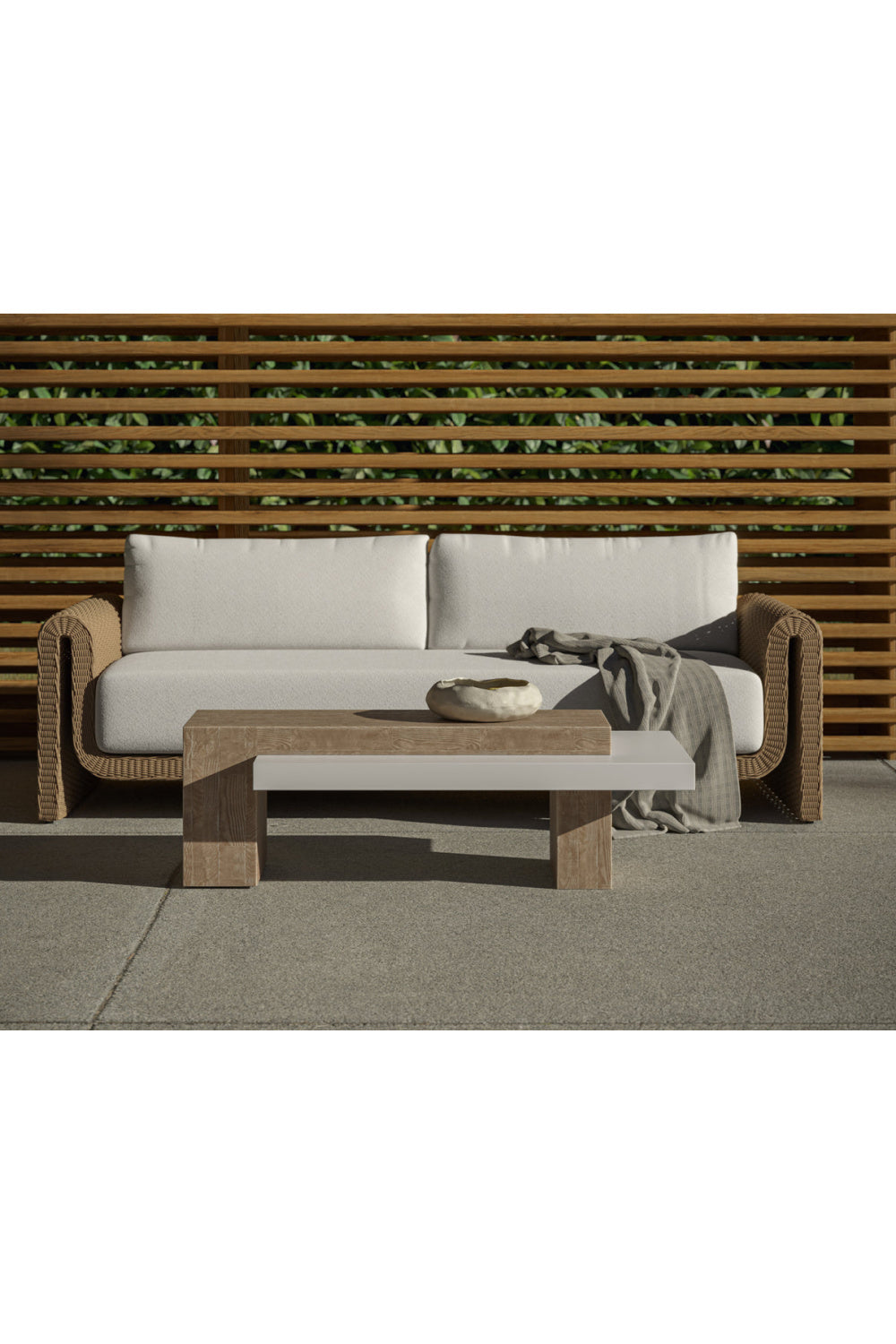 Rectangular Timber-Effect Indoor/Outdoor Coffee Table | Splendido Herriot | Oroa.com