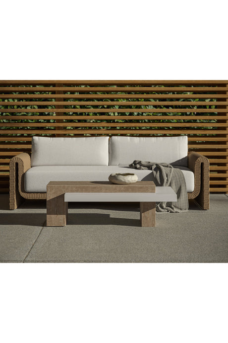 Modern European furniture - Rectangular Timber-Effect Indoor/Outdoor Coffee Table - www.oroa.com