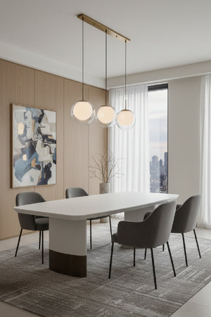Cream Leather Look Dining Table | Splendido Calida | Oroa.com