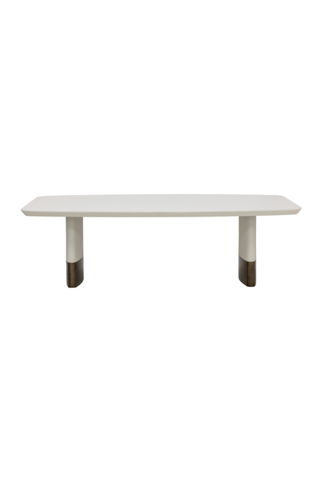 Cream Leather Look Dining Table | Splendido Calida | Oroa.com