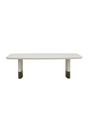 Modern European furniture - Cream Leather Look Dining Table - www.oroa.com