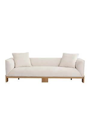 Oak Base White Upholstered Sofa | Splendido Anwa