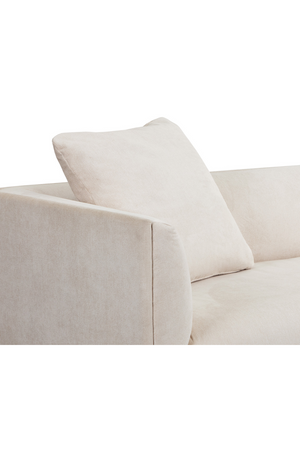Oak Base White Upholstered Sofa | Splendido Anwa
