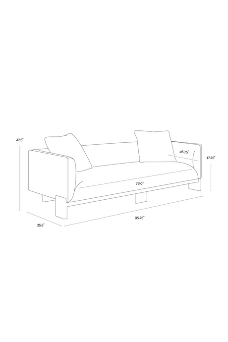 Modern European furniture - Oak Base White Upholstered Sofa - www.oroa.com