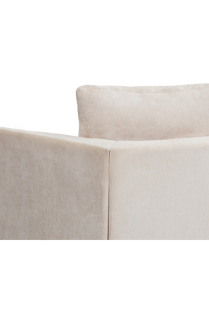 Oak Base White Upholstered Sofa | Splendido Anwa