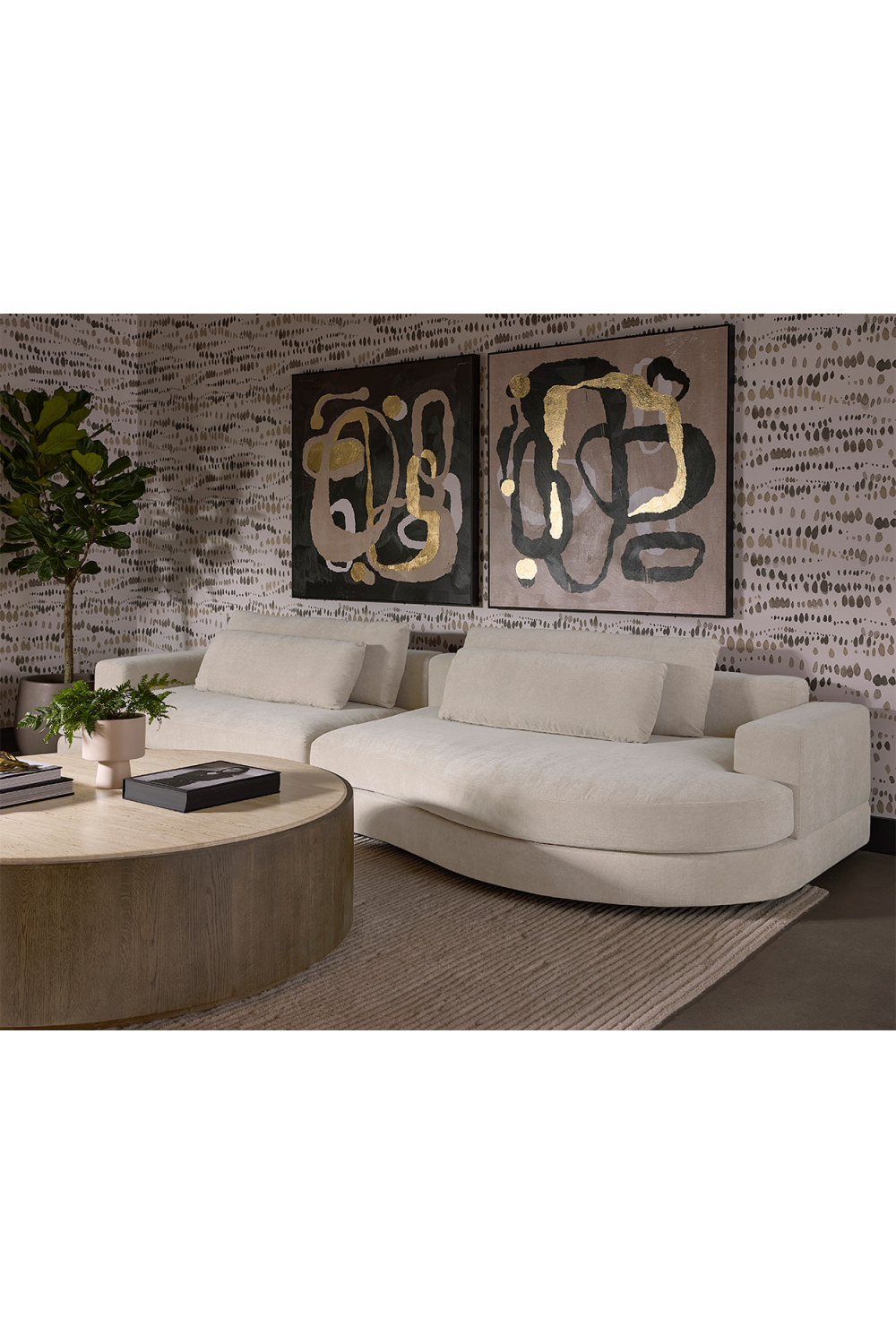 Cream Curved Seat Sofa | Splendido Baela