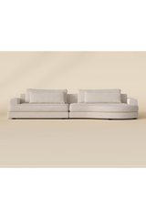 Modern European furniture - Cream Curved Seat Sofa - www.oroa.com