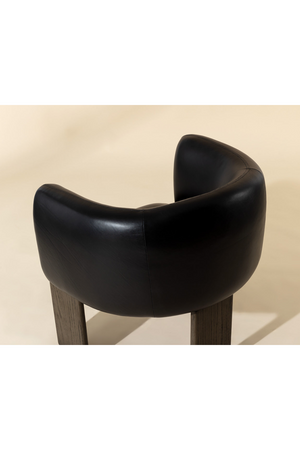 Black Leather Curved Lounge Chair | Splendido Trine
