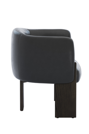 Black Leather Curved Lounge Chair | Splendido Trine